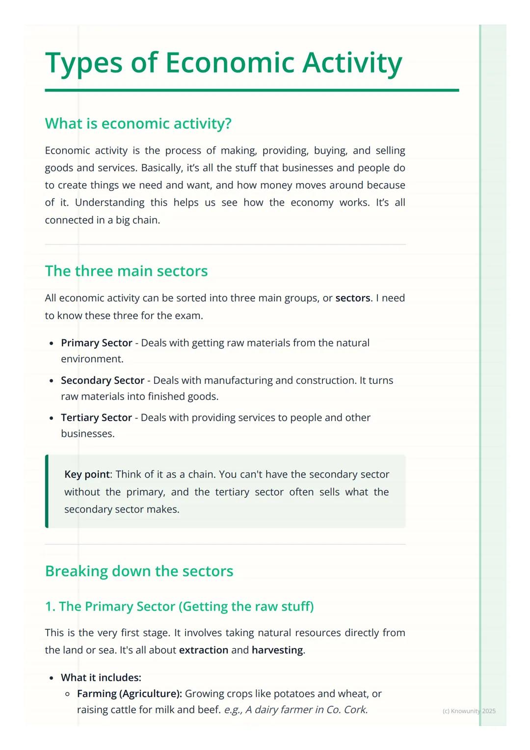 # Types of Economic Activity

What is economic activity?

Economic activity is the process of making, providing, buying, and selling
goods a
