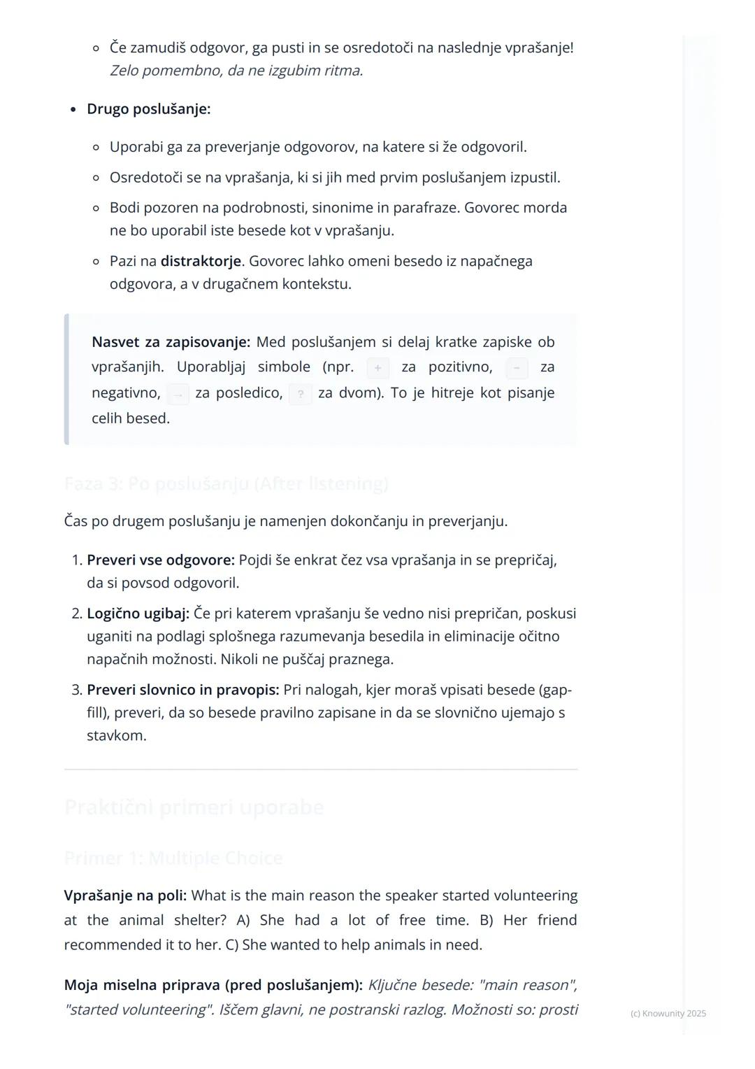 # Strategije za slušno
razumevanje

Uvod v strategije za slušno razumevanje

Slušno razumevanje je eden od zahtevnejših delov mature iz angl