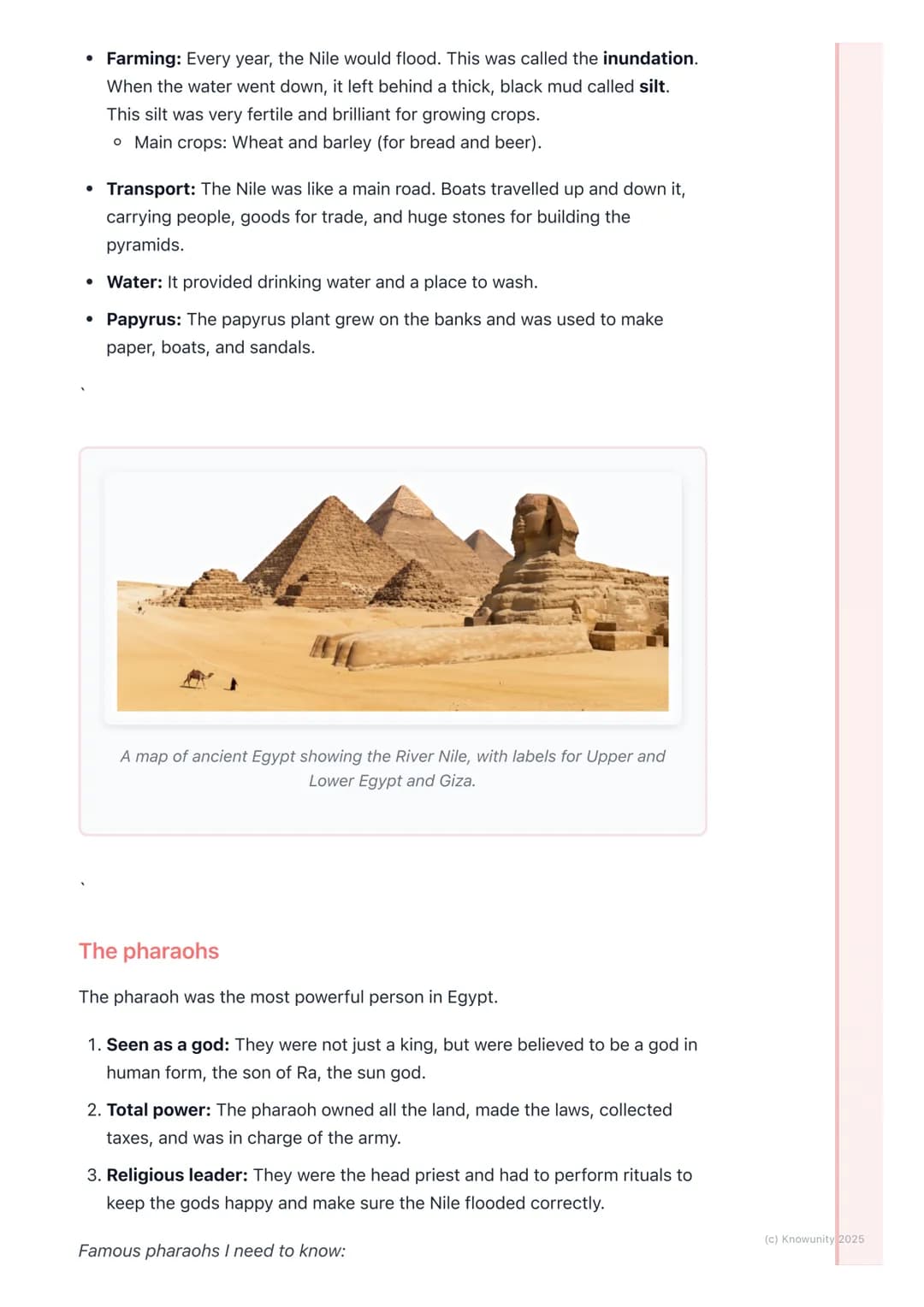 # Ancient Egypt

An introduction to ancient Egypt

Ancient Egypt was one of the longest-lasting civilisations in world history. It
was locat