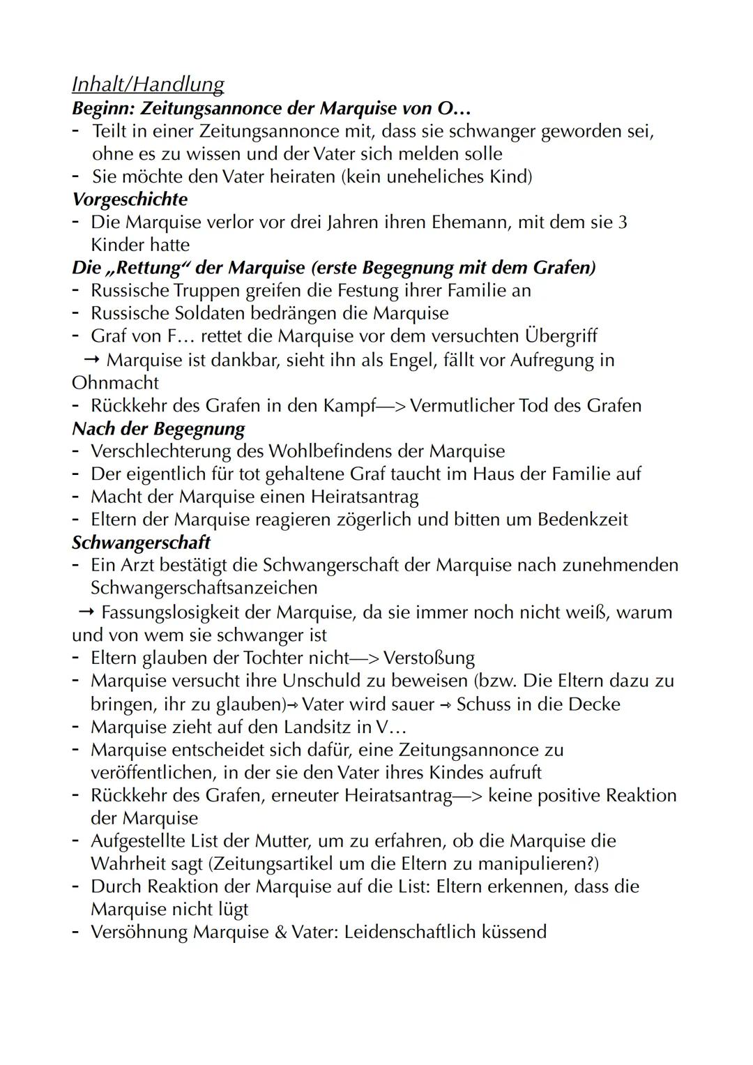 Heinrich von Kleist:
„Die Marquise von O..."

Autor: Heinrich von Kleist
Jahr: 1808
Textsorte: Novelle (Erzählung)
Protagonisten: Marquise v