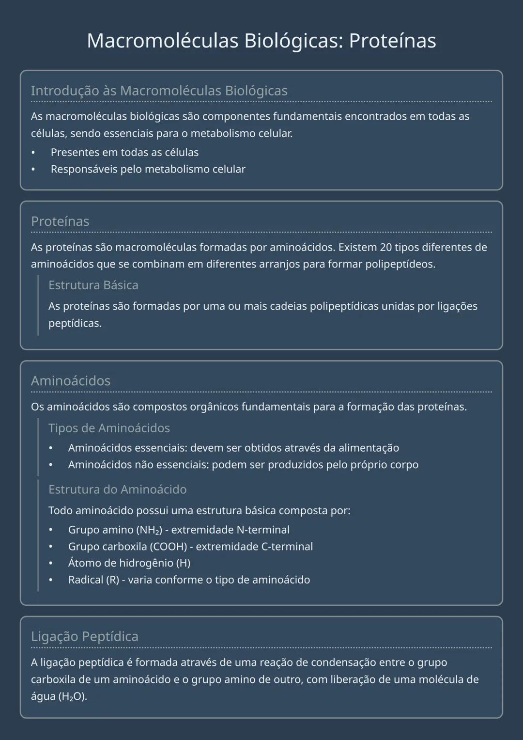 # Macromoléculas Biológicas: Proteínas

Introdução às Macromoléculas Biológicas

As macromoléculas biológicas são componentes fundamentais e