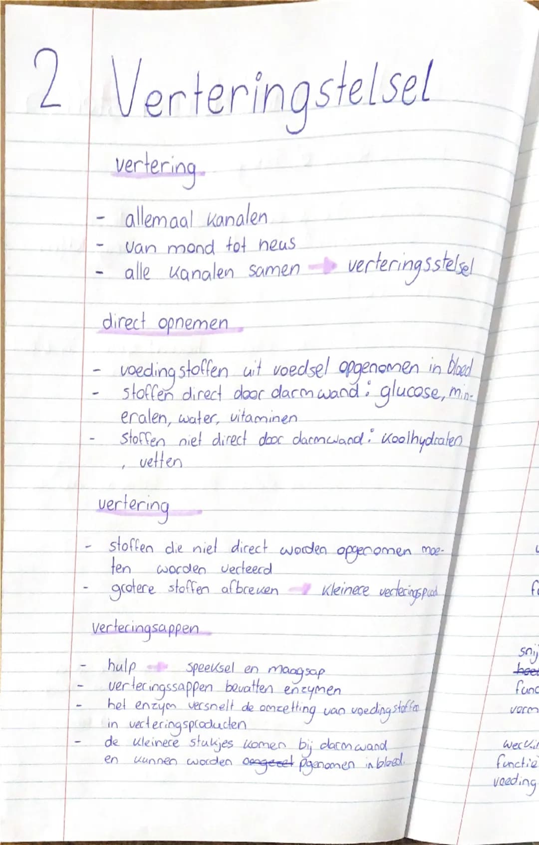 Hoofdstuk 1 paragraaf 2 Verteringstelsel