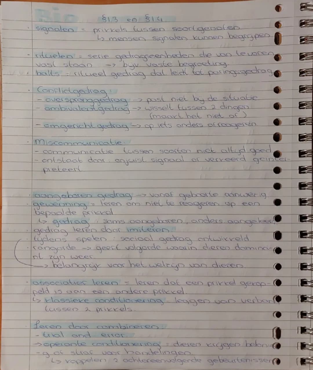 Biologie H1 Gedrag