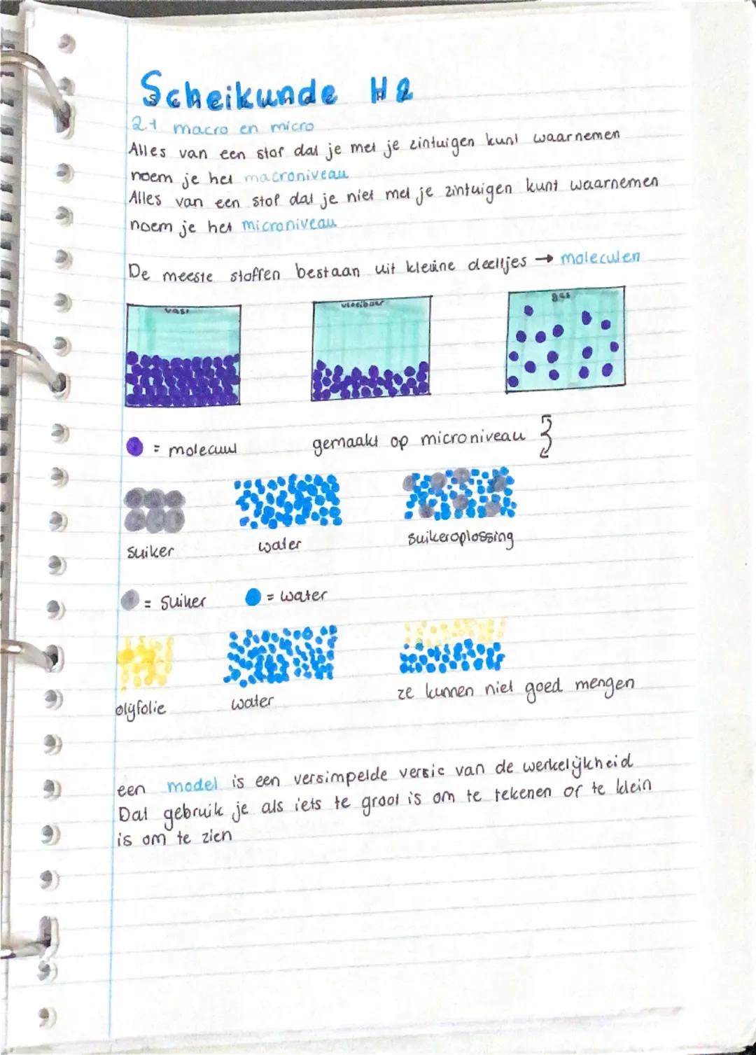 # Scheikunde H1
7.  1 stofeigenschappen
Alles om je heen bestaat wil stoffen.
*   Een mengel bestaat uit twee of meer stoffen
*   Een zuiver