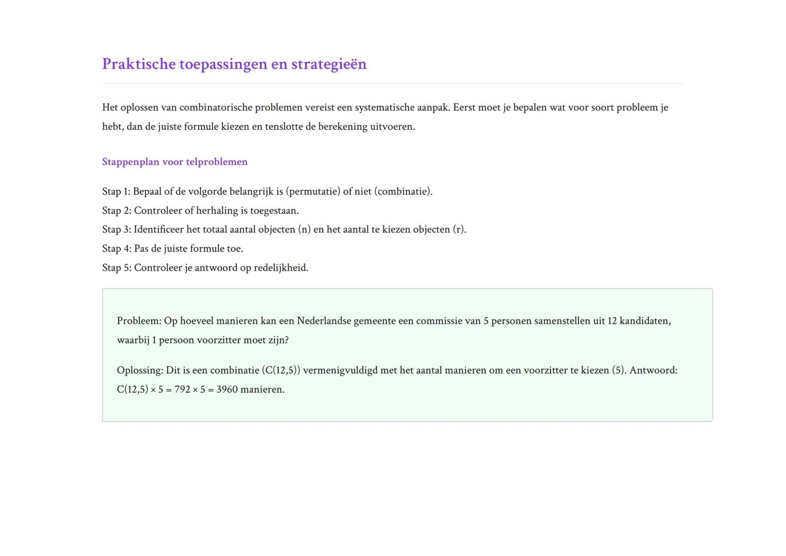 Combinatoriek en telproblemen: Discrete wiskunde
technieken
Systematisch tellen met permutaties, combinaties en variaties
Wiskunde D • Grade