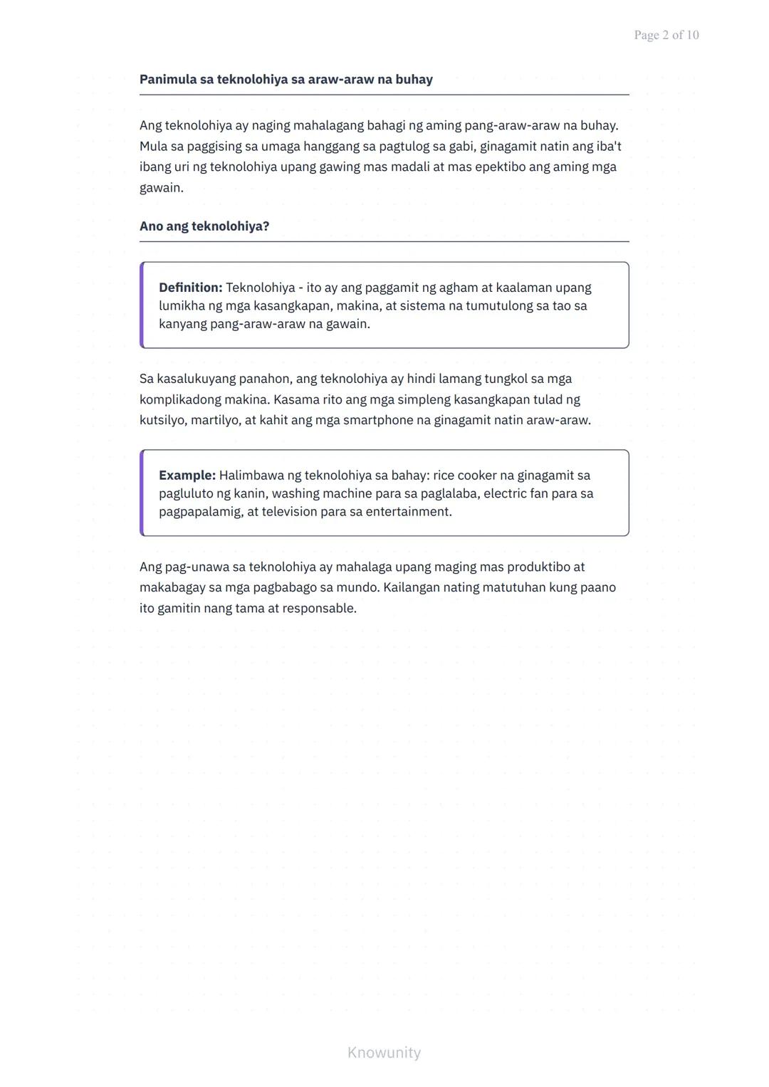 Pag-unlad ng Kasanayan sa Buhay: Paggamit ng Teknolohiya sa Araw-araw
Pag-aaral sa tamang paggamit ng teknolohiya sa pang-araw-
araw na buha