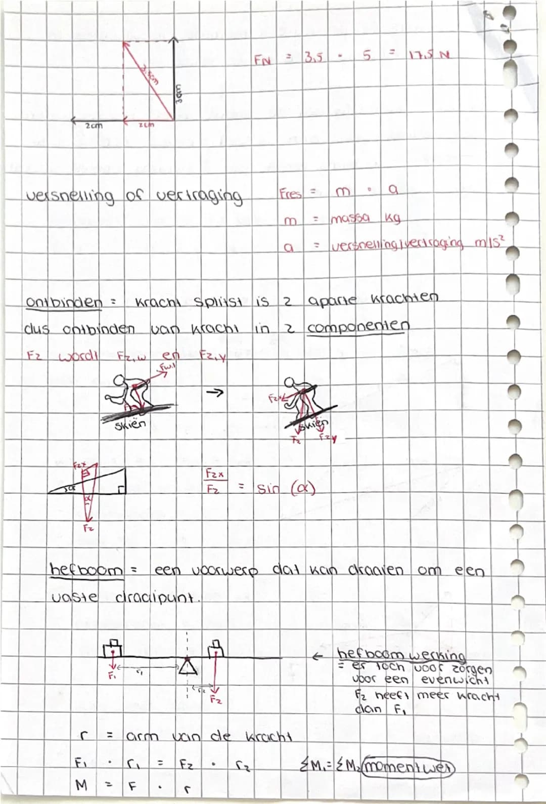 ## Matuurkunde
hoofdstuk 4
veerkracht  $F_v$
Spierkracht $F_{spier}$

* $F_v = C \cdot u$
* $F_v$ = veerkracht N
* C = veerconstante N/m
* u