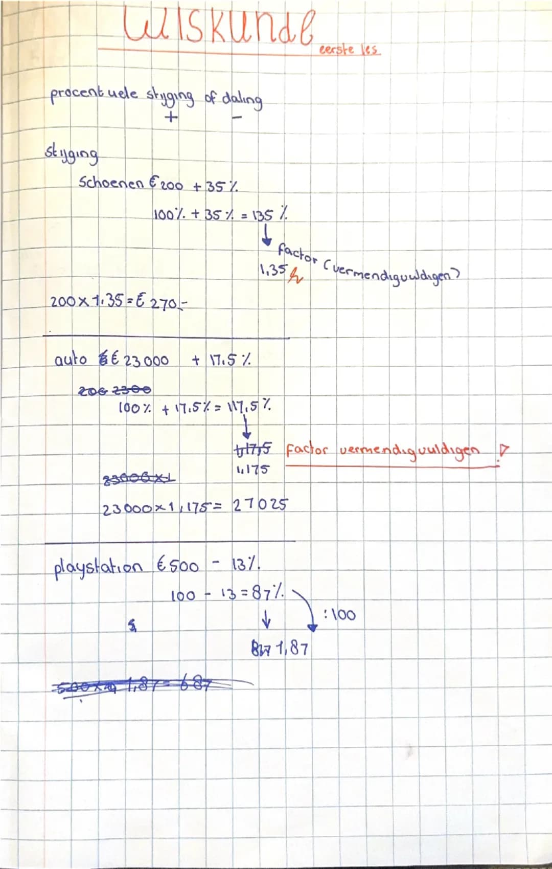 Aantekeningen wiskunde 