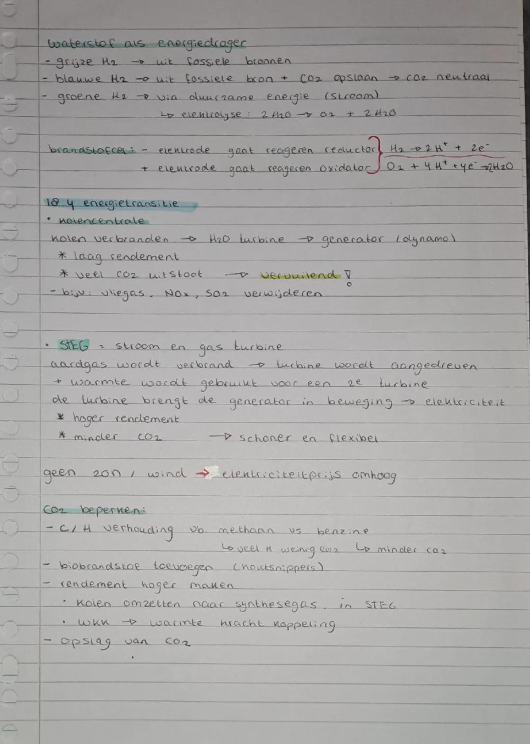 ## h18 accu's & brandstoffen

18.1 elektrochemische cel
batterij = een redoxreactie op afstand
e- gaan door de draad
chemische energie → ele