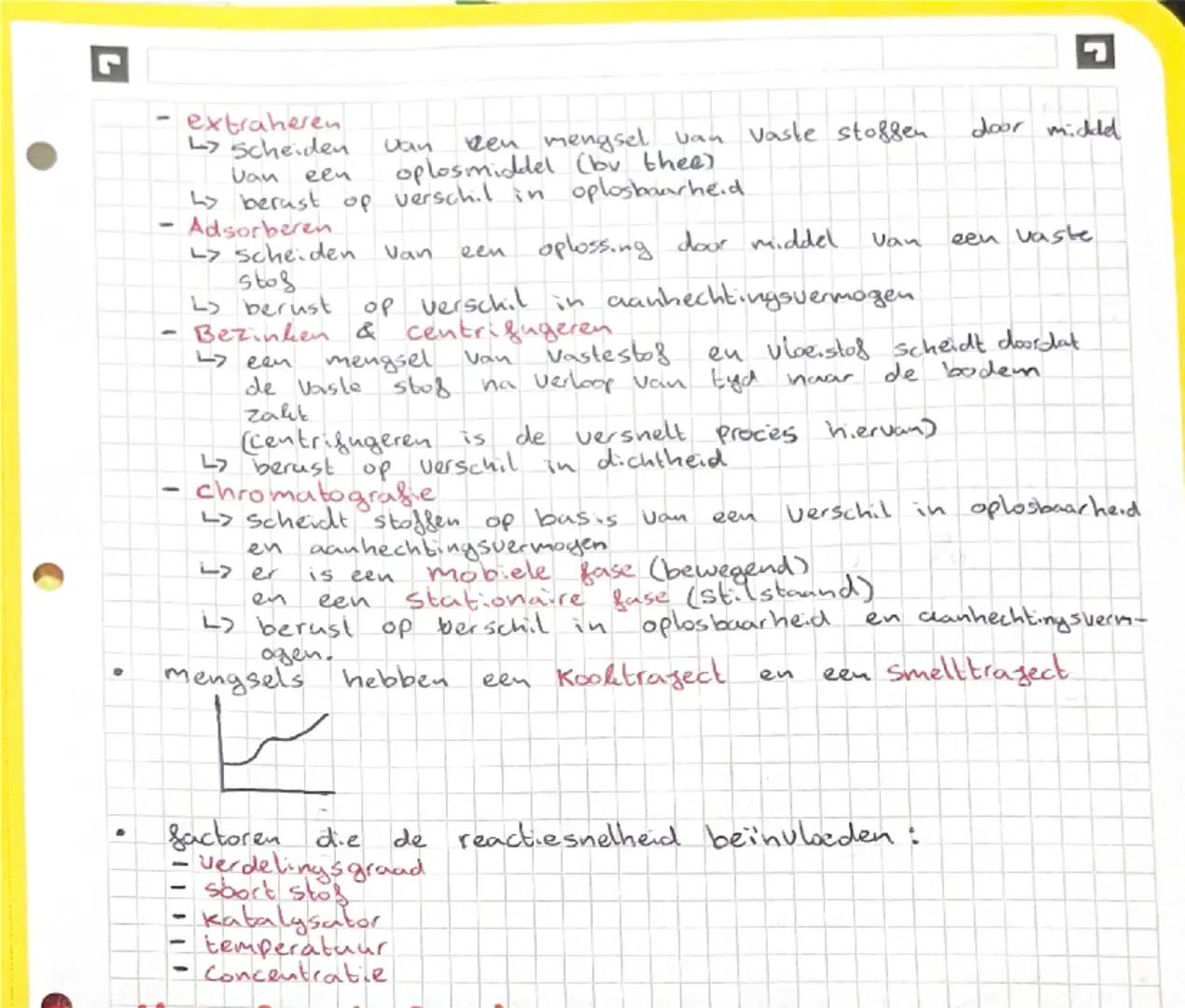 # Scheikunde Herhaling 4H

# H1 Scheiden en reageren

- iedere stof heeft een unike stof eigenschap
- stoffen bestaan uit moleculen. Sloffen