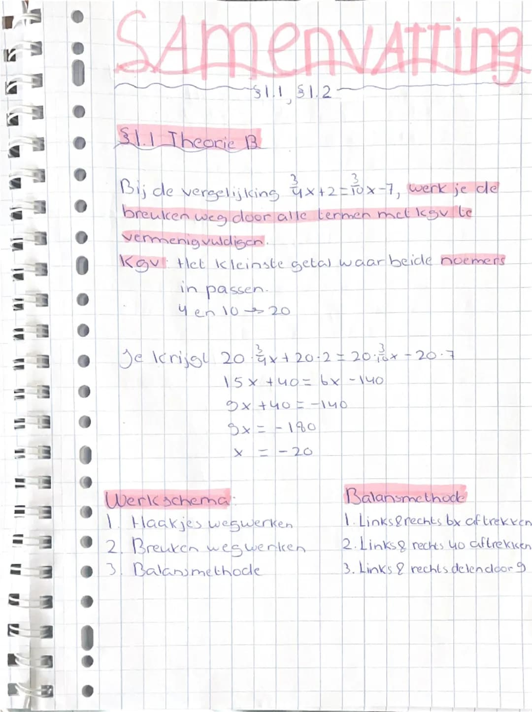 Wiskunde Vergelijkingen VWO 3