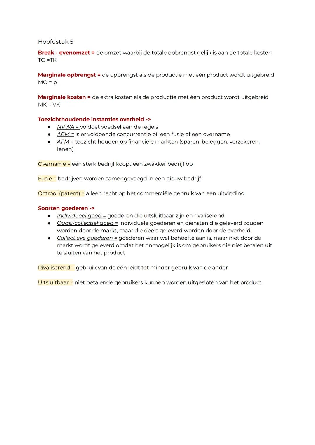 # Markt en overheid

Hoofdstuk 1:
Volkomen concurrentie
- een groot aantal aanbieders: een individuele producent is klein en heeft geen
invl