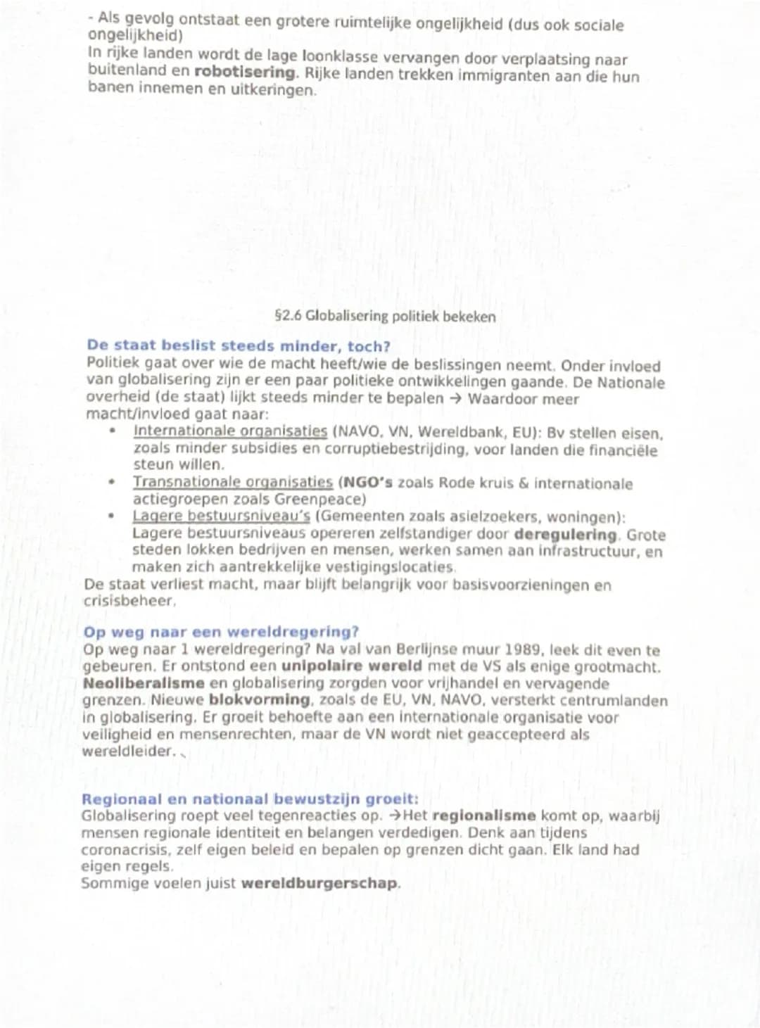 ## Globalisering:

Aardrijkskunde samenvatting H2 Globalisering
§2.1 Krimpende wereld

Mondialisering/globalisering = het proces waarbij de 
