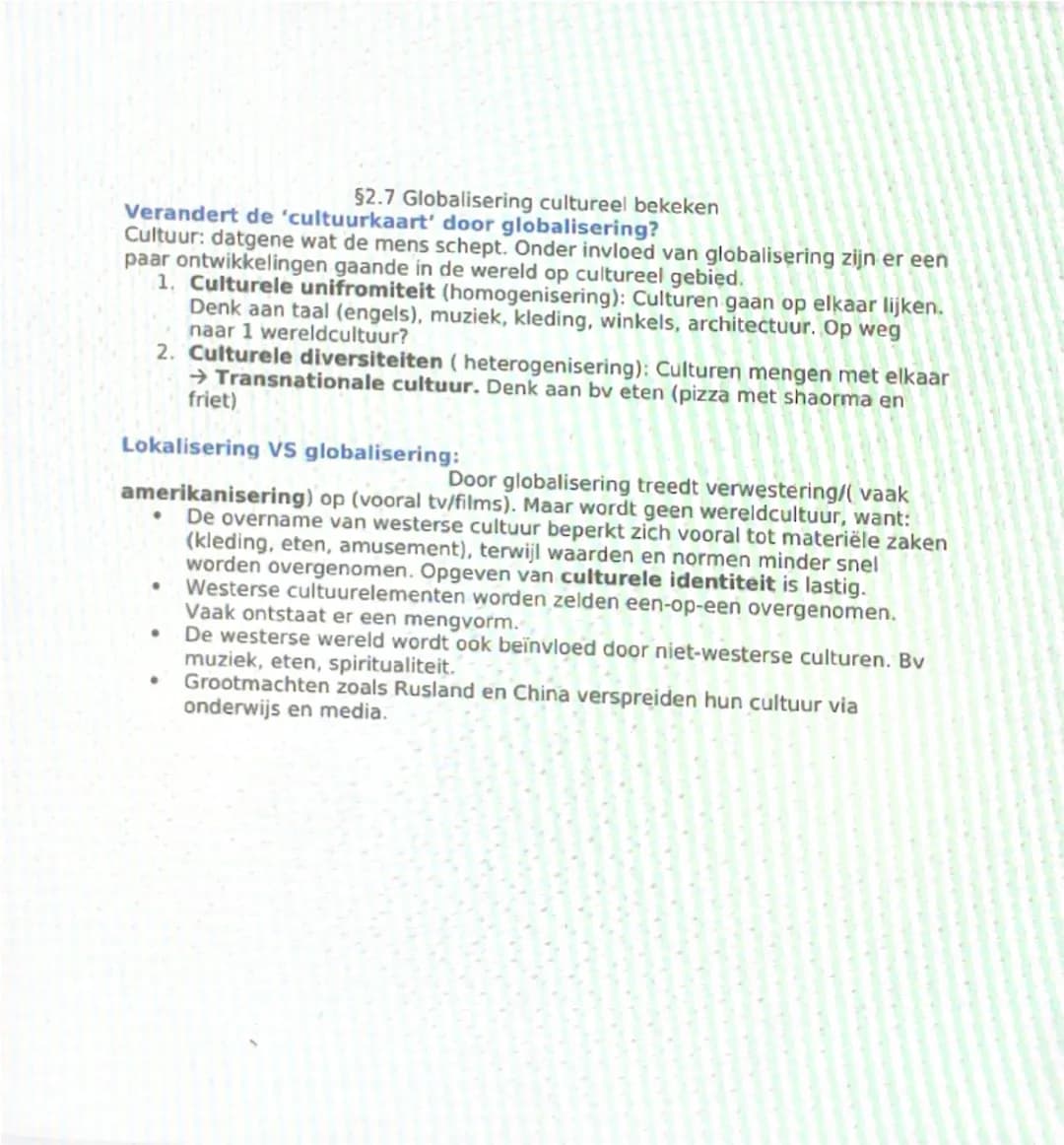 ## Globalisering:

Aardrijkskunde samenvatting H2 Globalisering
§2.1 Krimpende wereld

Mondialisering/globalisering = het proces waarbij de 