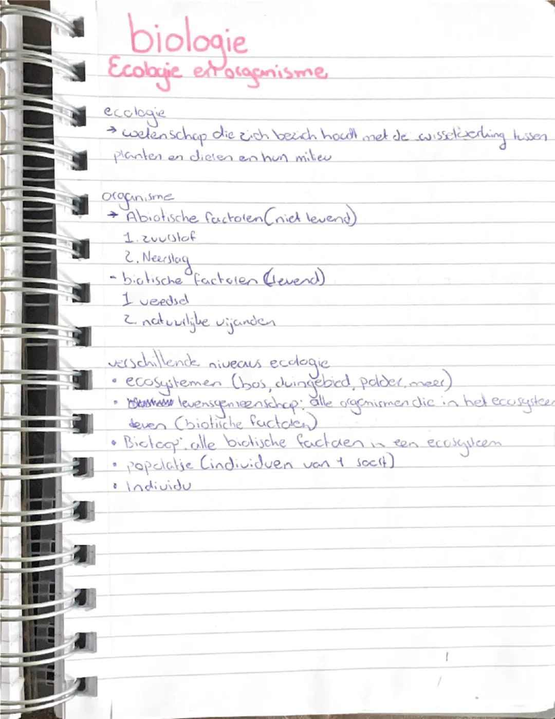Biologie ecologie en organisme