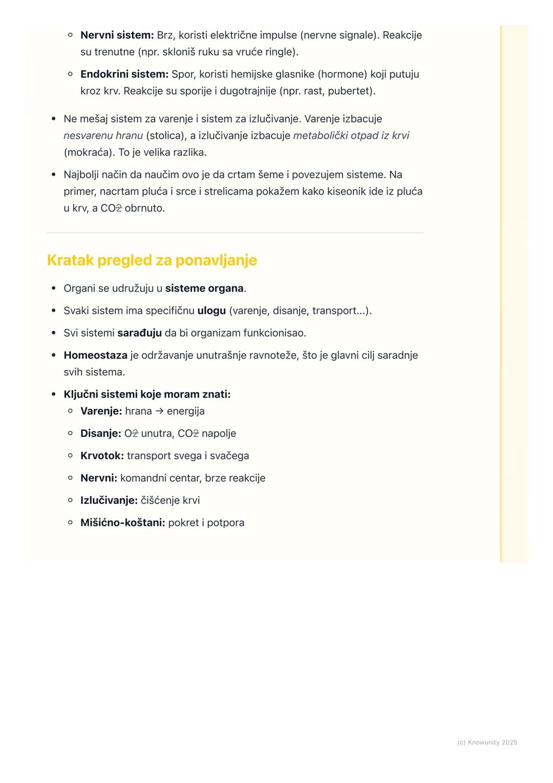 # Sistemi organa

Uvod u sisteme organa

U našem telu, nijedan organ ne radi sam za sebe. Kao igrači u fudbalskom
timu, organi moraju da sar