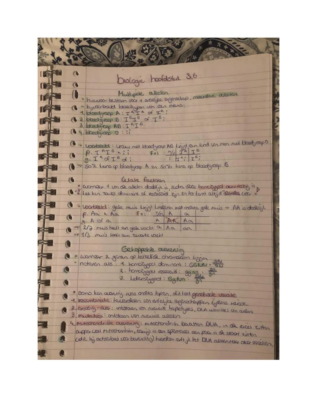 ## biologie hoofdstuk 3.1

* genotype: informatie voor alle erfelijke eigenschappen van een individu
* fenotype: wat je aan de buitenkant zi