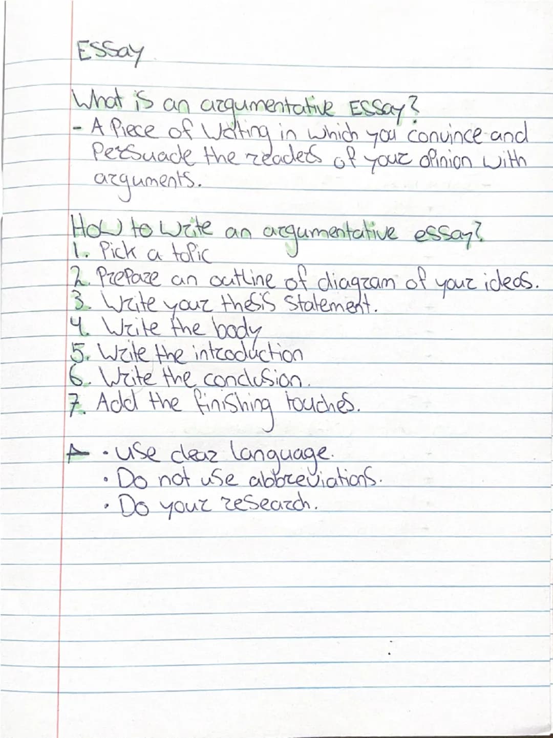 English / Engels essay info 