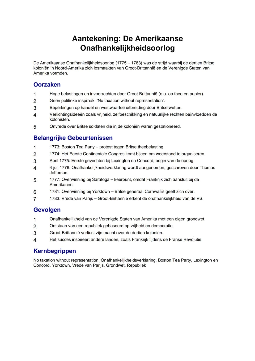 Onafhankelijkheidsoorlog Verenigde Staten