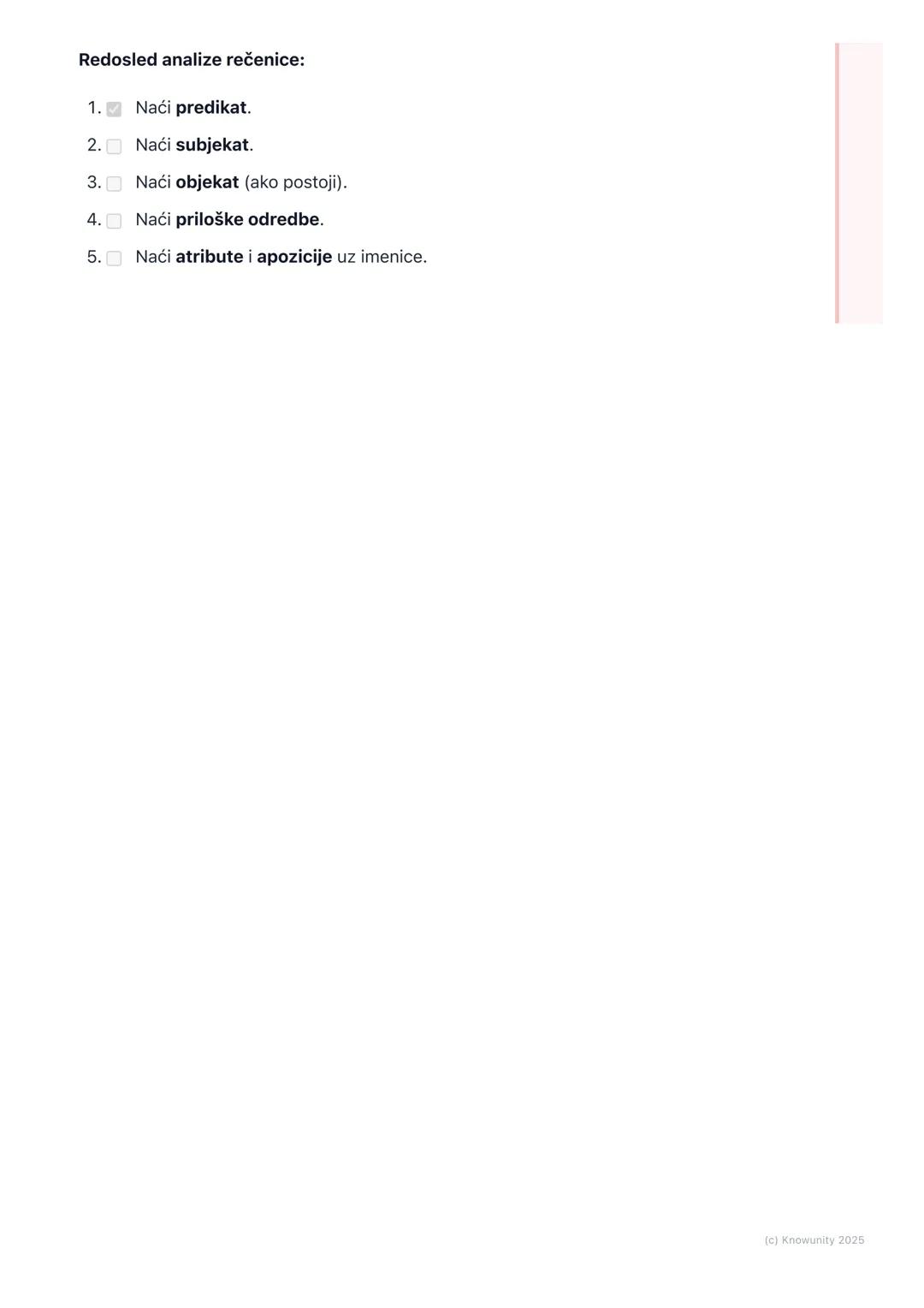 # Rečenični članovi

## Uvod u rečenične članove

Rečenični članovi su reči (ili grupe reči) koje u rečenici imaju neku službu, tj.
neku fun