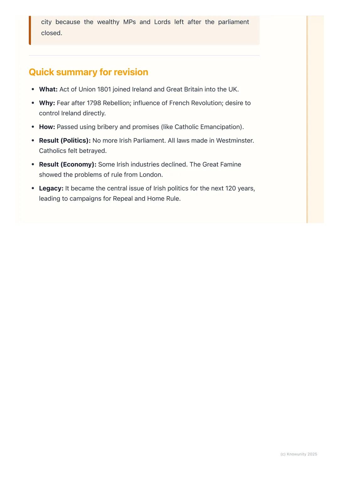 # The Act of Union (1801)

What was the Act of Union?

The Act of Union was passed in 1800 and came into effect on 1 January 1801.
It was a 