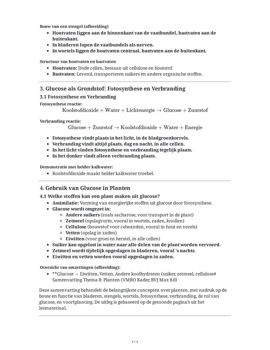 Samenvatting Thema 8: Planten (VMBO Kader, Samenvatting
Thema 8, Planten, BVJ Max 8.0)
Deze samenvatting behandelt de belangrijkste onderwer