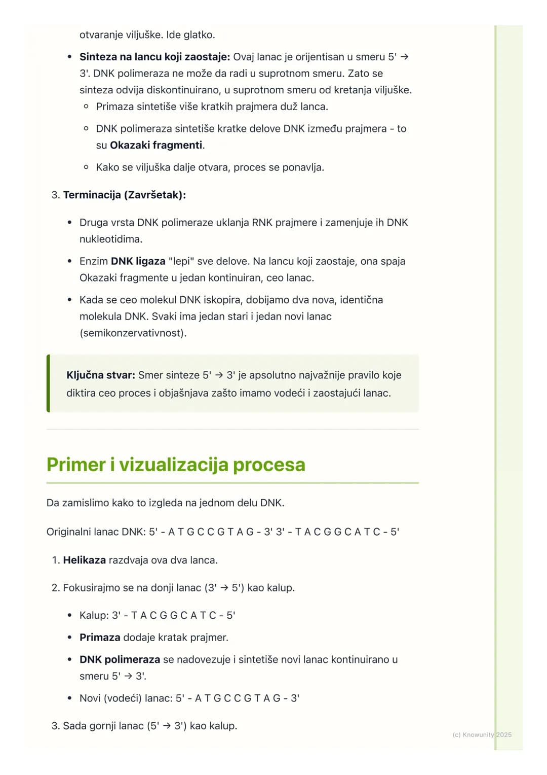 # Replikacija DNK

Uvod u replikaciju DNK

Replikacija je proces udvajanja (kopiranja) molekula DNK. Ovo je jedan od
najvažnijih procesa u ć