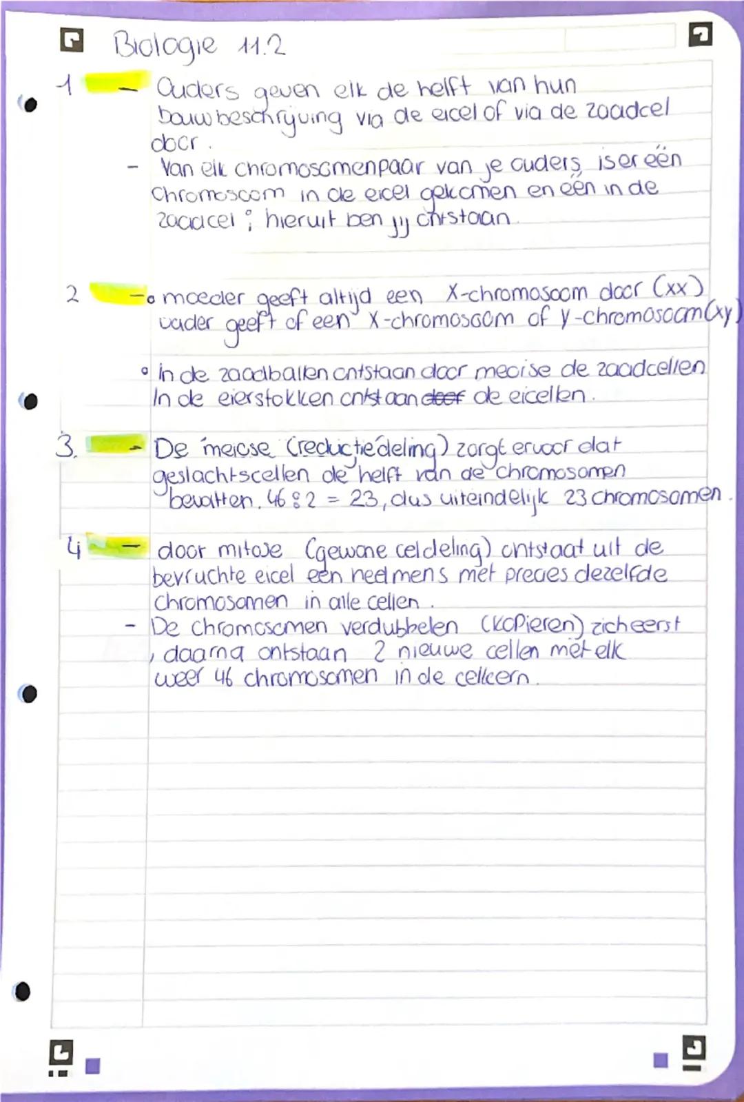 # Biologie hoofdstuk 11.1.

1

*   erfelyke eigenschappen zijn eigenschappen die je van je cuciers, (via ana) hebt gekregen.
*   Een Pancype
