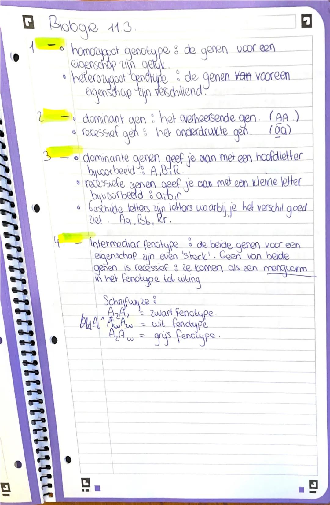 # Biologie hoofdstuk 11.1.

1

*   erfelyke eigenschappen zijn eigenschappen die je van je cuciers, (via ana) hebt gekregen.
*   Een Pancype