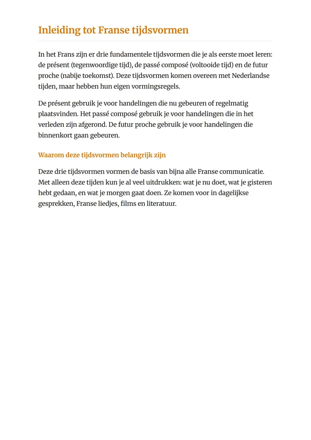 Franse tijdsvormen: présent,
passé composé en futur proche
Leer de drie belangrijkste Franse tijdsvormen met voorbeelden
Fras Taal en Litera
