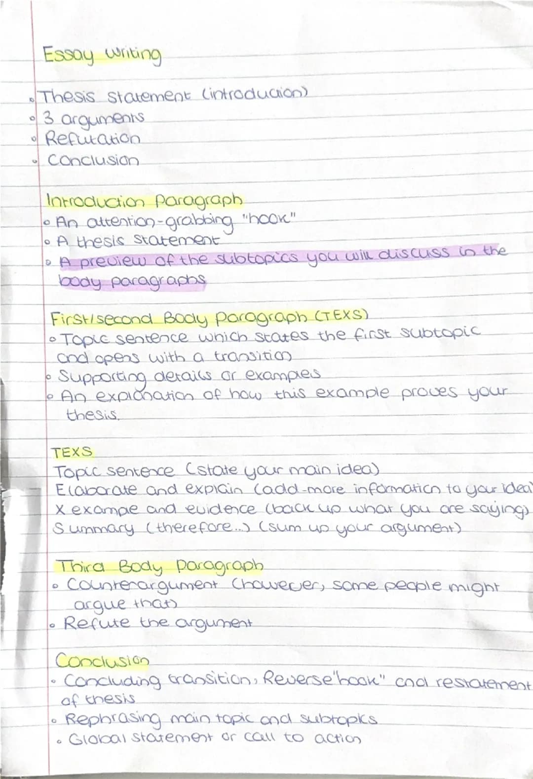 Essay writing

*   Thesis statement Cintroducion)
*   3 arguments
*   Refutation
*   Conclusion.

Introduction Paragraph.
*   An attention-g