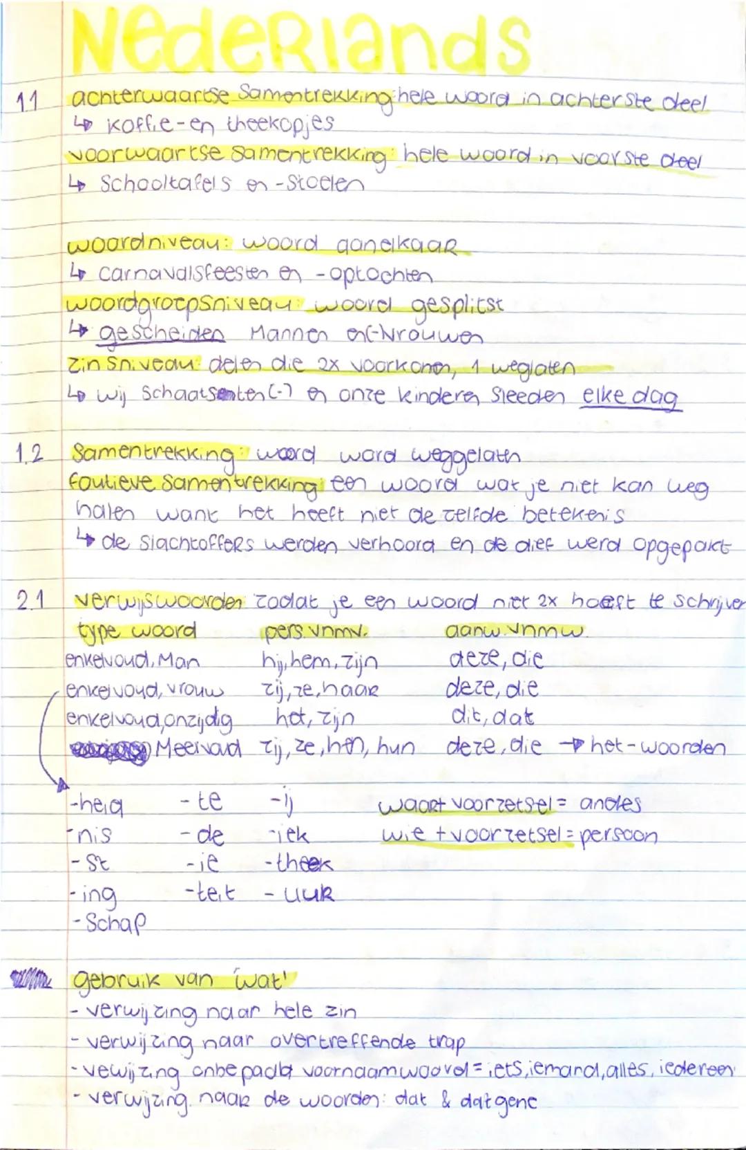 11
Nederlands
achterwaartse Samentrekking hele woord in achterste deel
koffie -en theekopjes
voorwaartse samentrekking hele woord in voorste