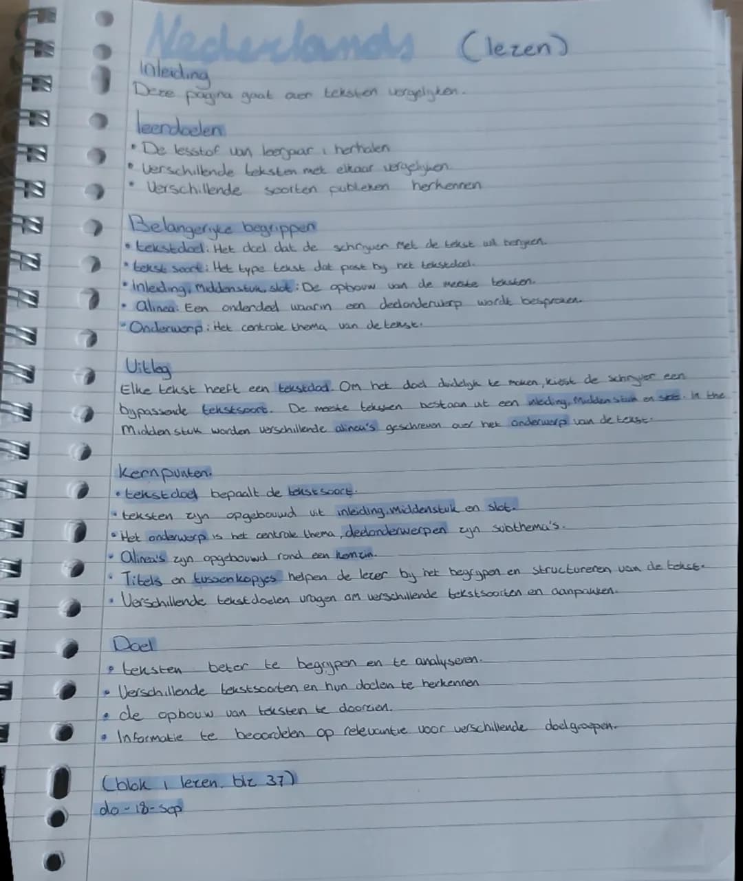 Nederlands (lezen)

Inleiding
Deze pagina goat aur teksten vergelijken.

leerdoelen

•De lesstof van leerjaar herhalen
• Verschillende tekst