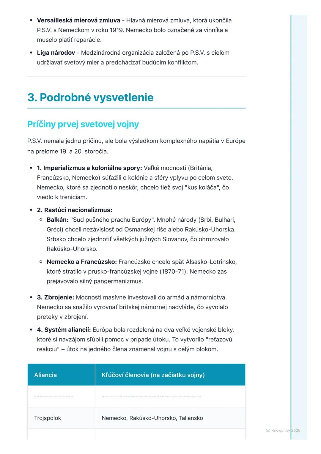# Prvá svetová vojna

## 1. Prehľad prvej svetovej vojny

Prvá svetová vojna (skrátene P.S.V.) bola obrovský globálny konflikt, ktorý
prebie