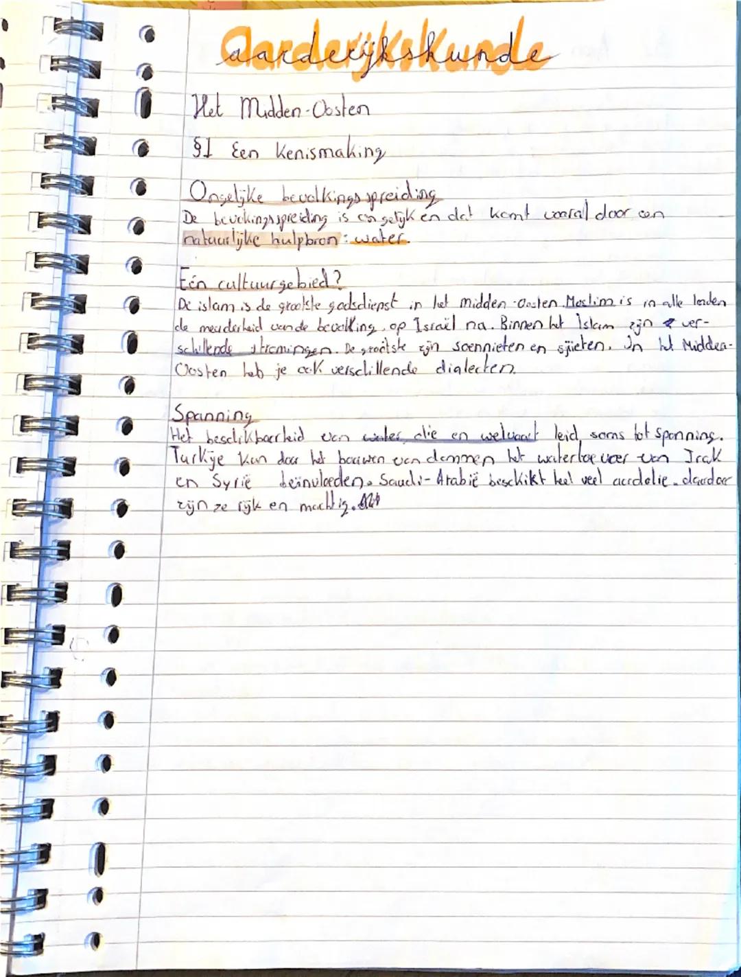 ## Aarderijkskunde

### Het Midden-Oosten

§1 Een kennismaking

Onregelmatige bevolkingsspreiding
De bevolkingsspreiding is ongelijk en dat 