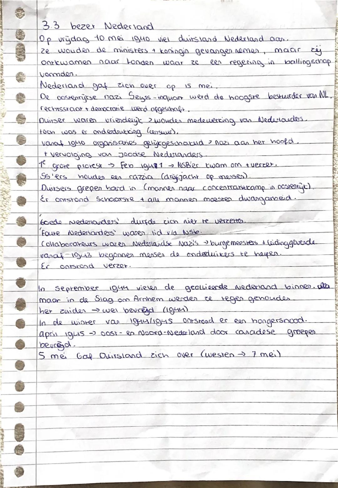 3.1 Oorlog in Europa
→tweede wereldoorlog < 1939-1945
heel veel doden (betere wapens) door nazi-Duitsland
Hitler kwam aan de macht z sioor b