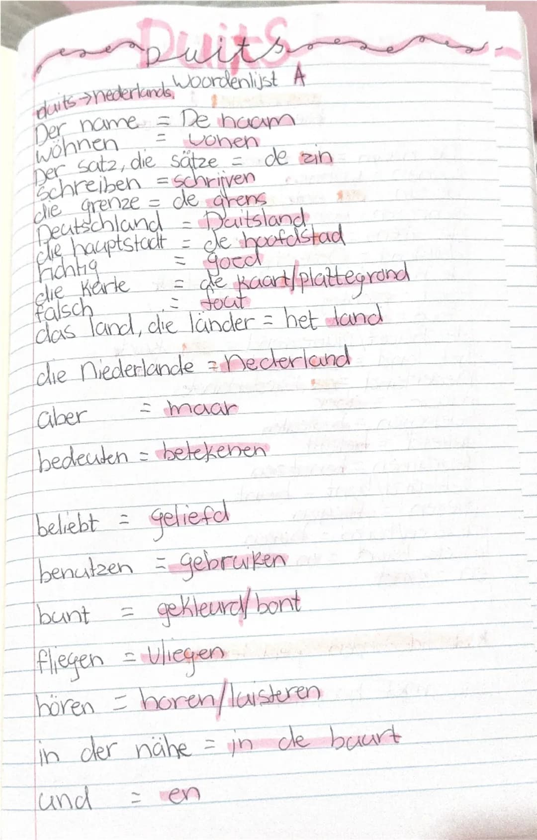 Duits woordenlijst A