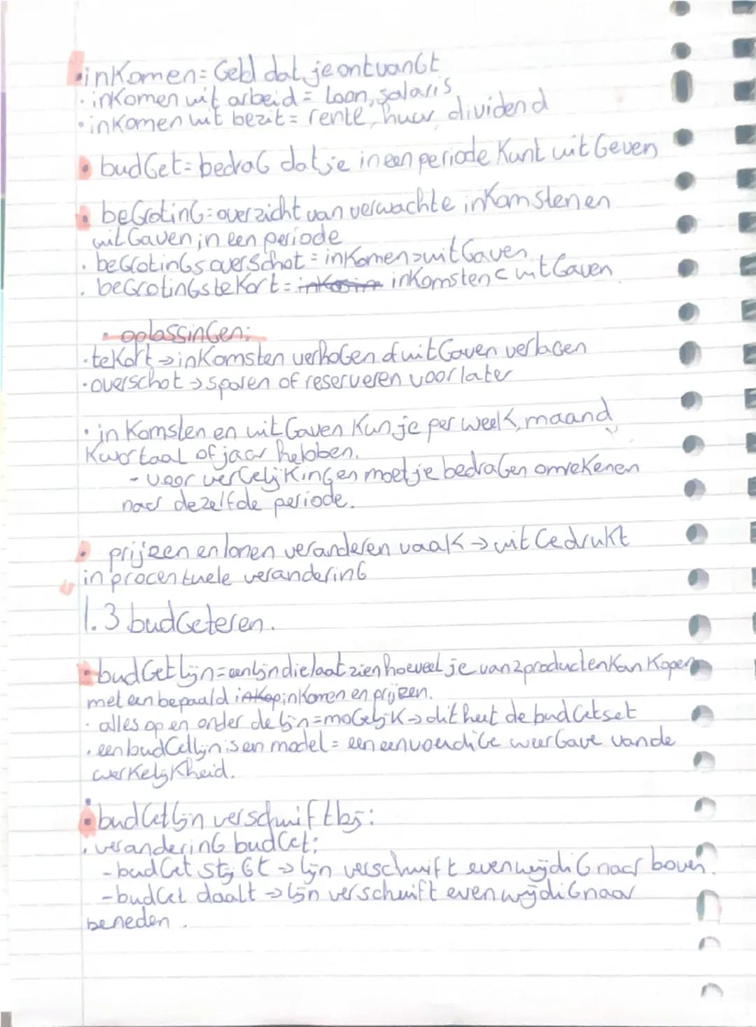 1
Samenvatting hoofdstuk 1
1.1 behoeften en middelen
• Behoeften: alles wat je nodig hebt of Graag wil
• Secundaire behoefte = maken je leve