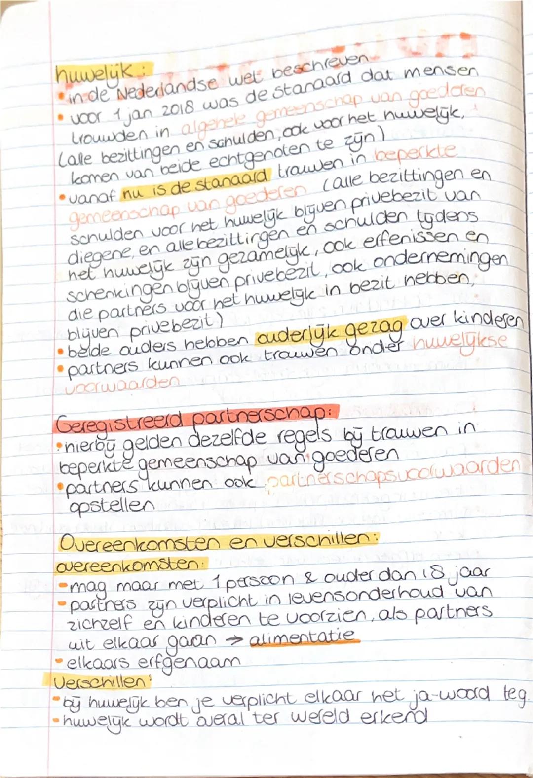 HOOFDSTUKS
Paragraaf 1: SAMENLEVINGSVORMEN
4 samenlevingsvormen:
- Samenwonen zonder samenleving contract
- Samenwonen met samenlevingscontr