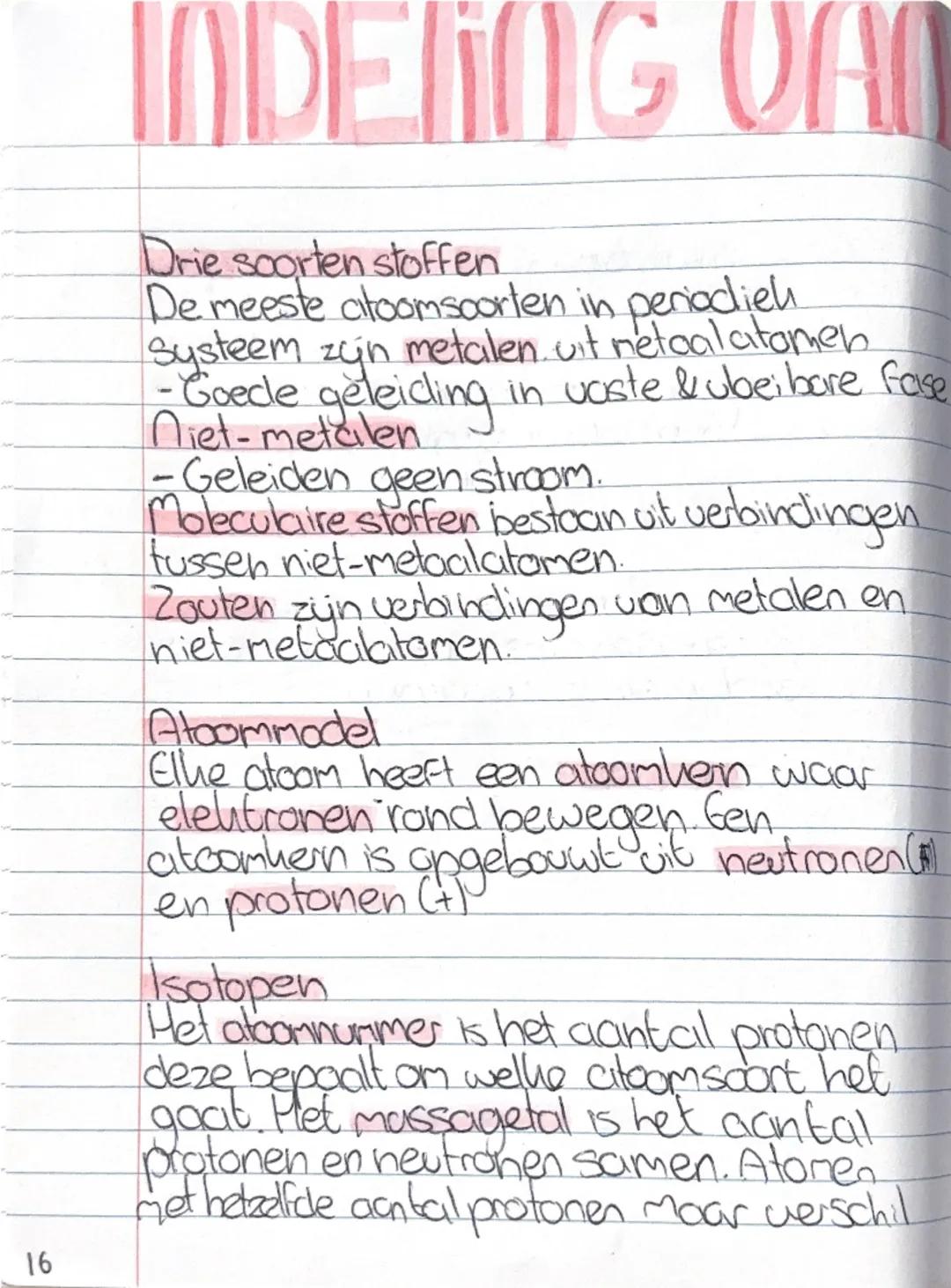 INDELING VAN

Drie soorten stoffen
De meeste atoomsoorten in periodieh
Systeem zün metalen uit netoalatamen
-Goede geleiding in vaste &ubeib