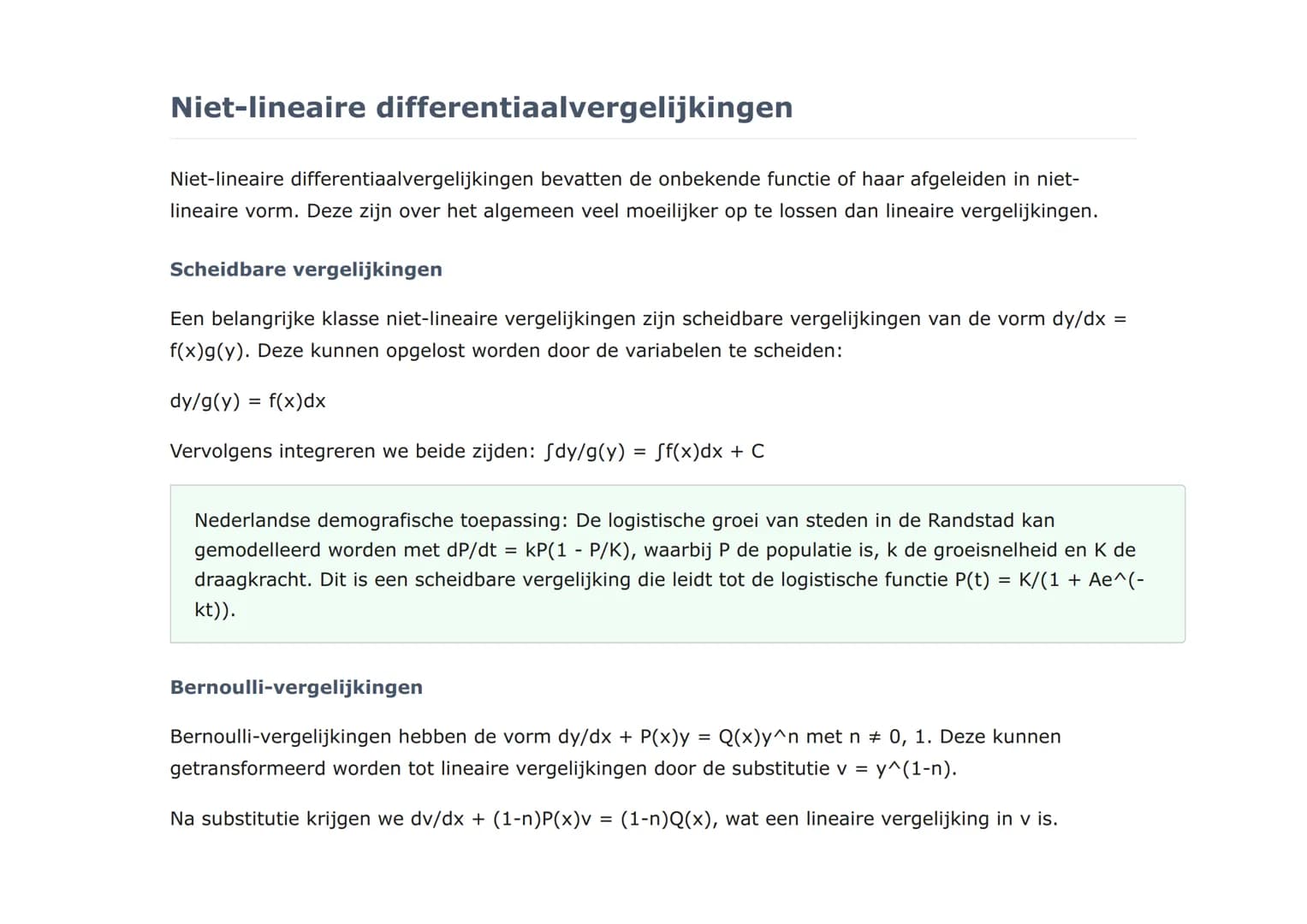 Differentiaalvergelijkingen: Lineaire en niet-
lineaire vergelijkingen
Uitgebreide studie van lineaire en niet-lineaire differentiaalvergeli