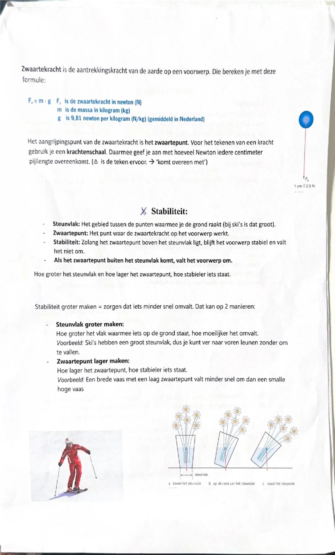 # Hoofdstuk 2: 'Kracht en beweging'

§1.1 "Kracht bij beweging"

Snelheid is de afstand die je per seconde aflegt. Symbool: v eenheid: m/s o