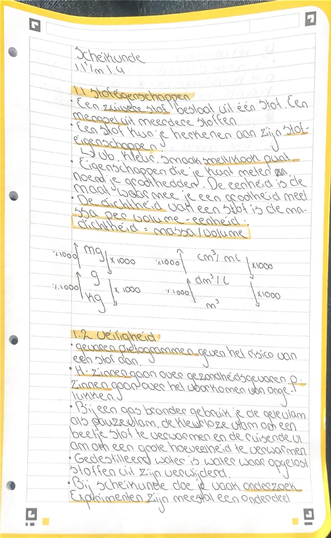 Scheikunde havo 3 1.1 en 1.2