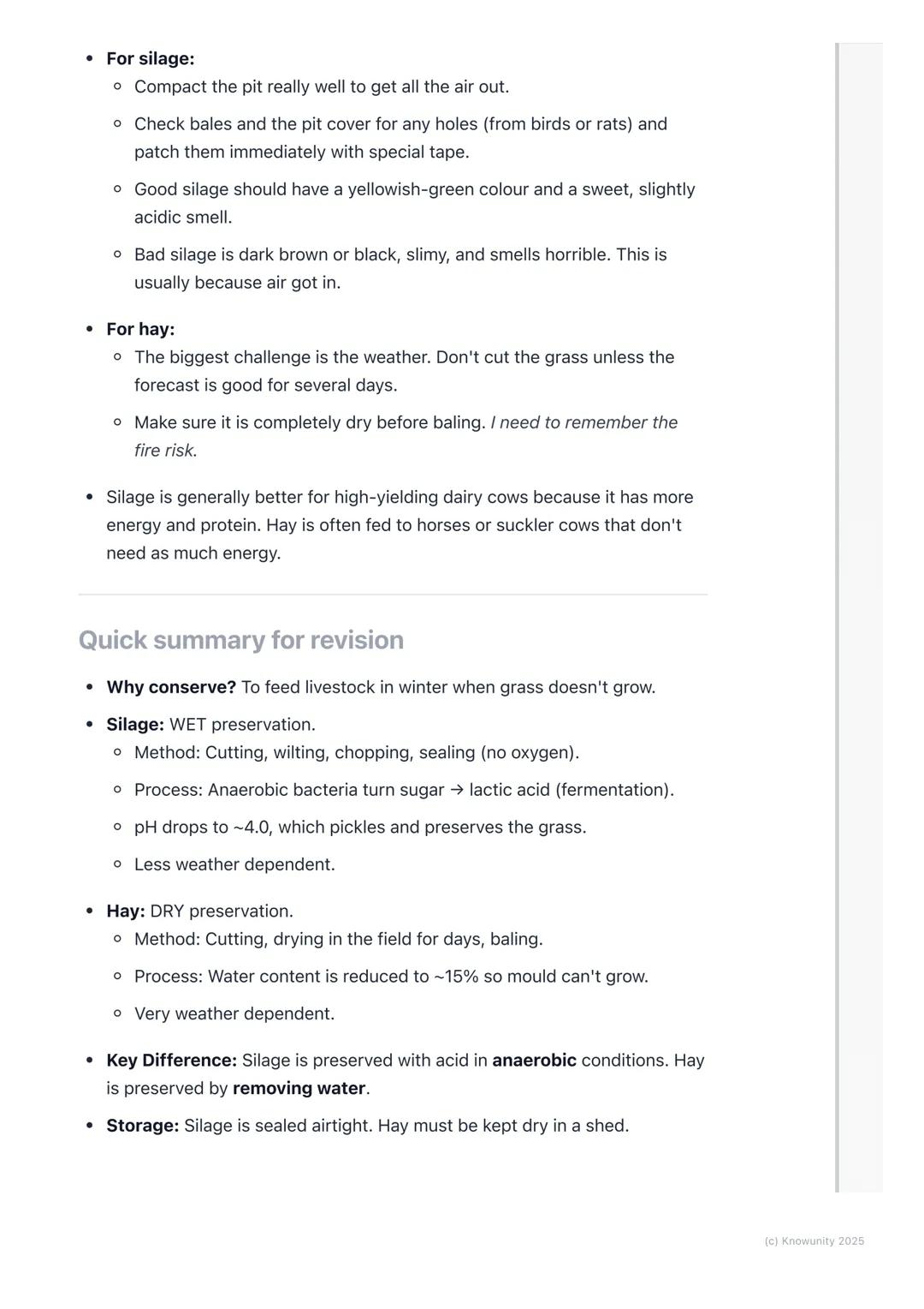 # Silage and Hay Making

## Why we conserve grass

In Ireland, grass doesn't grow much in the winter because it's too cold and
dark. But cat