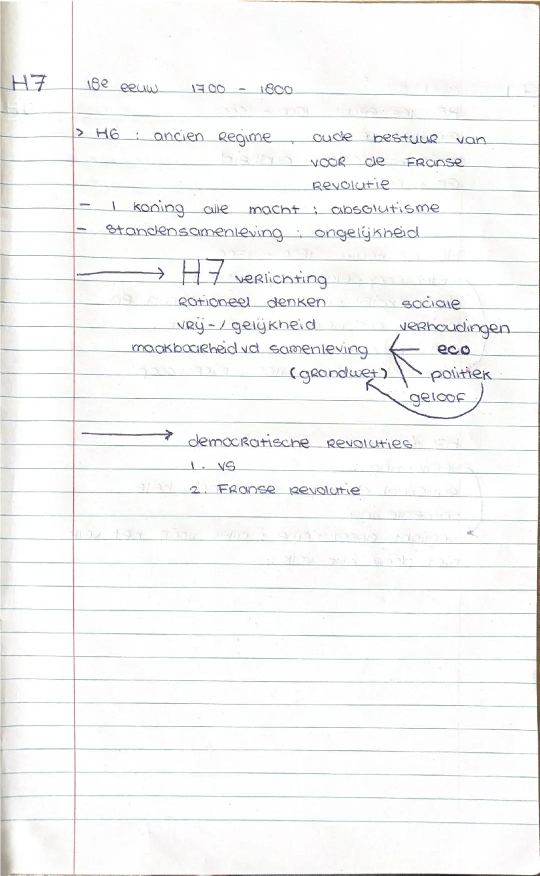 H7
18e eeuw 1700 - 1800
> H6 : ancien regime , oude bestuur van
voor de Franse
Revolutie
- 1 koning alle macht : absolutisme
- standen samen