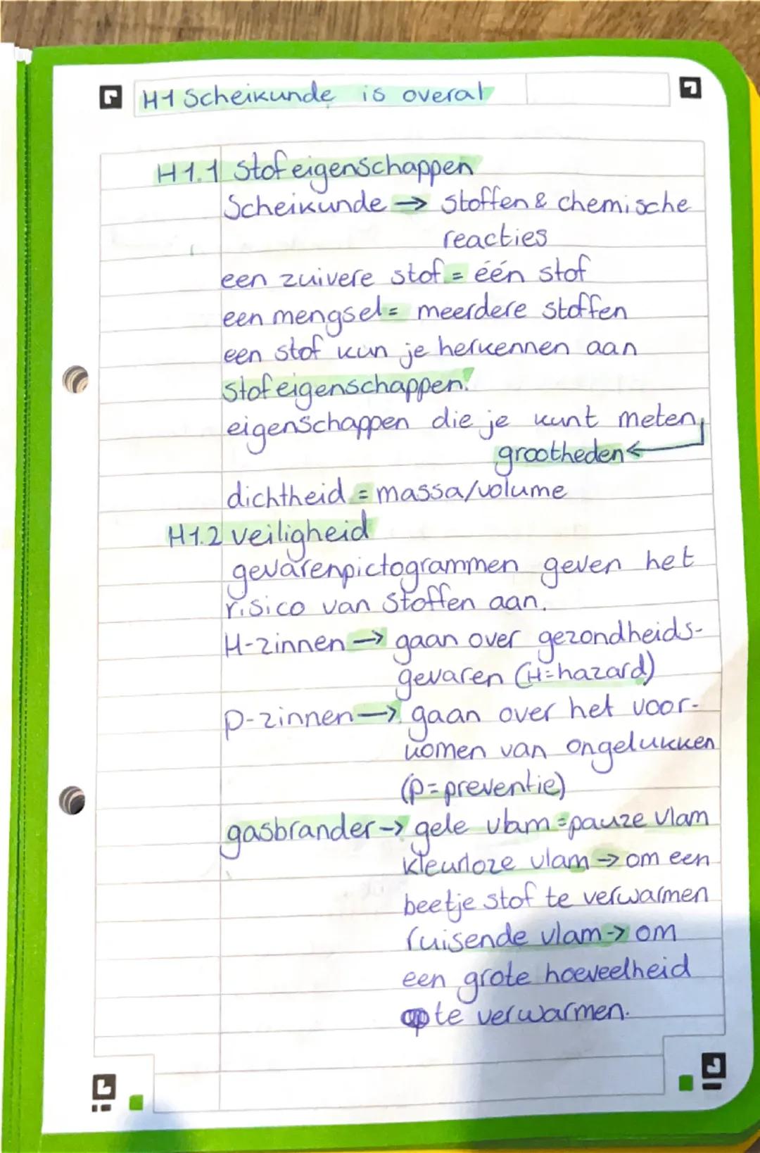 Scheikunde havo 3 hoofdstuk 1&2