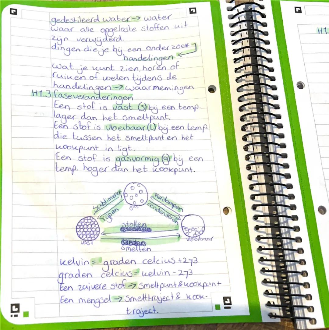 H1 Scheikunde is overal

H1.1 Stof eigenschapper
Scheikunde stoffen & chemische
reacties
een zuivere stof = één stof
een mengsel meerdere st