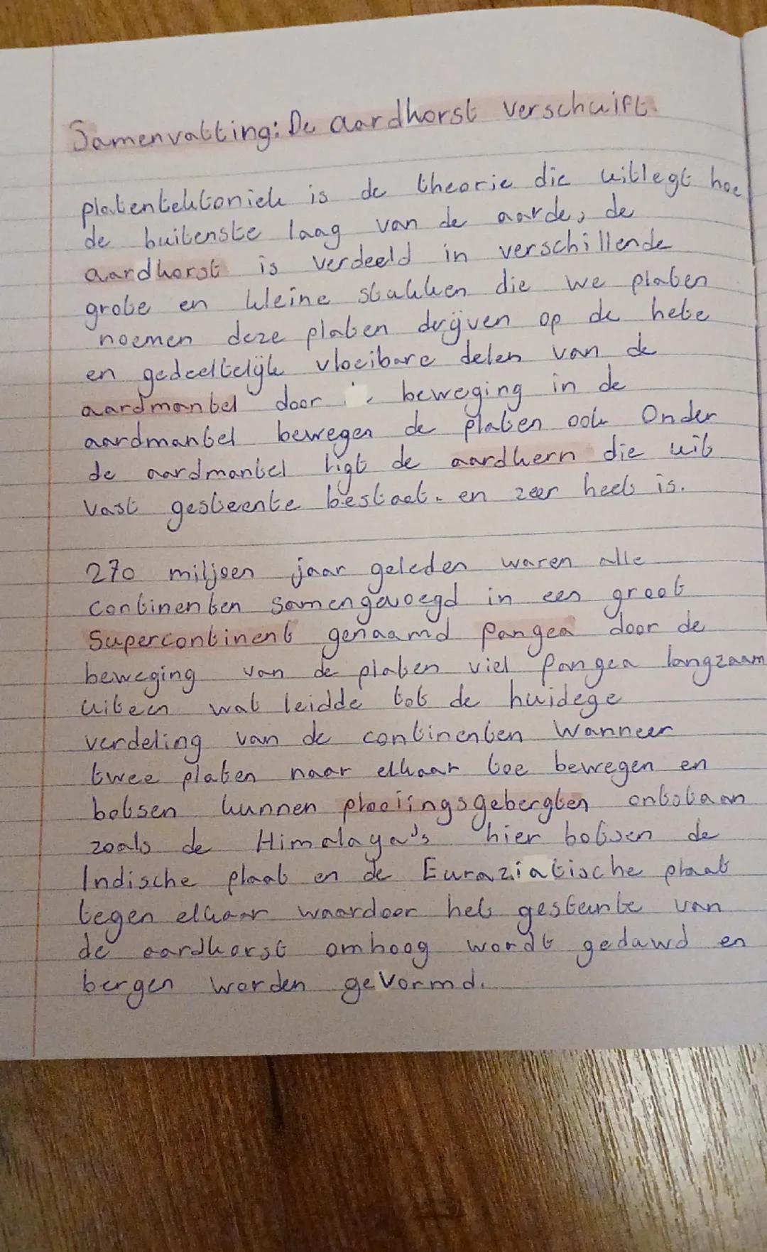 Samenvatting aardrijkskunde: De aardkorst verschuift