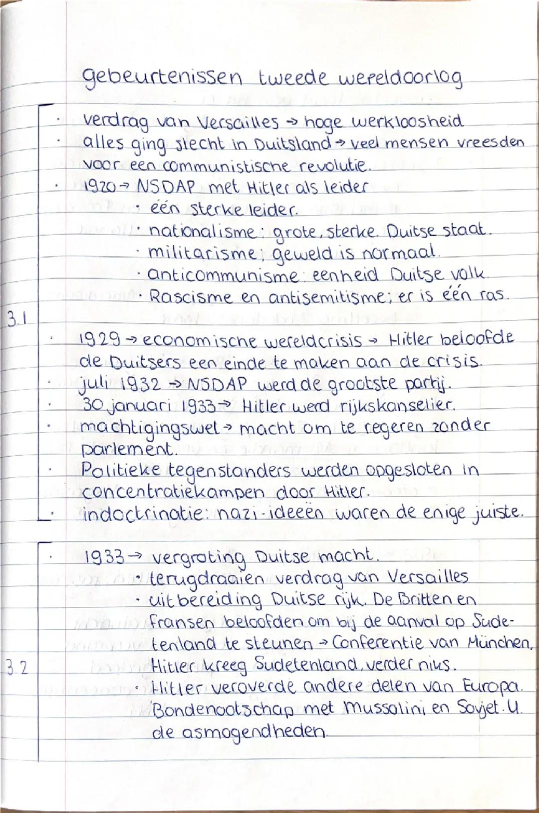 # gebeurtenissen tweede wereldoorlog

- verdrag van Versailles hoge werkloosheid.
- alles ging slecht in Duitsland veel mensen vreesden
- vo