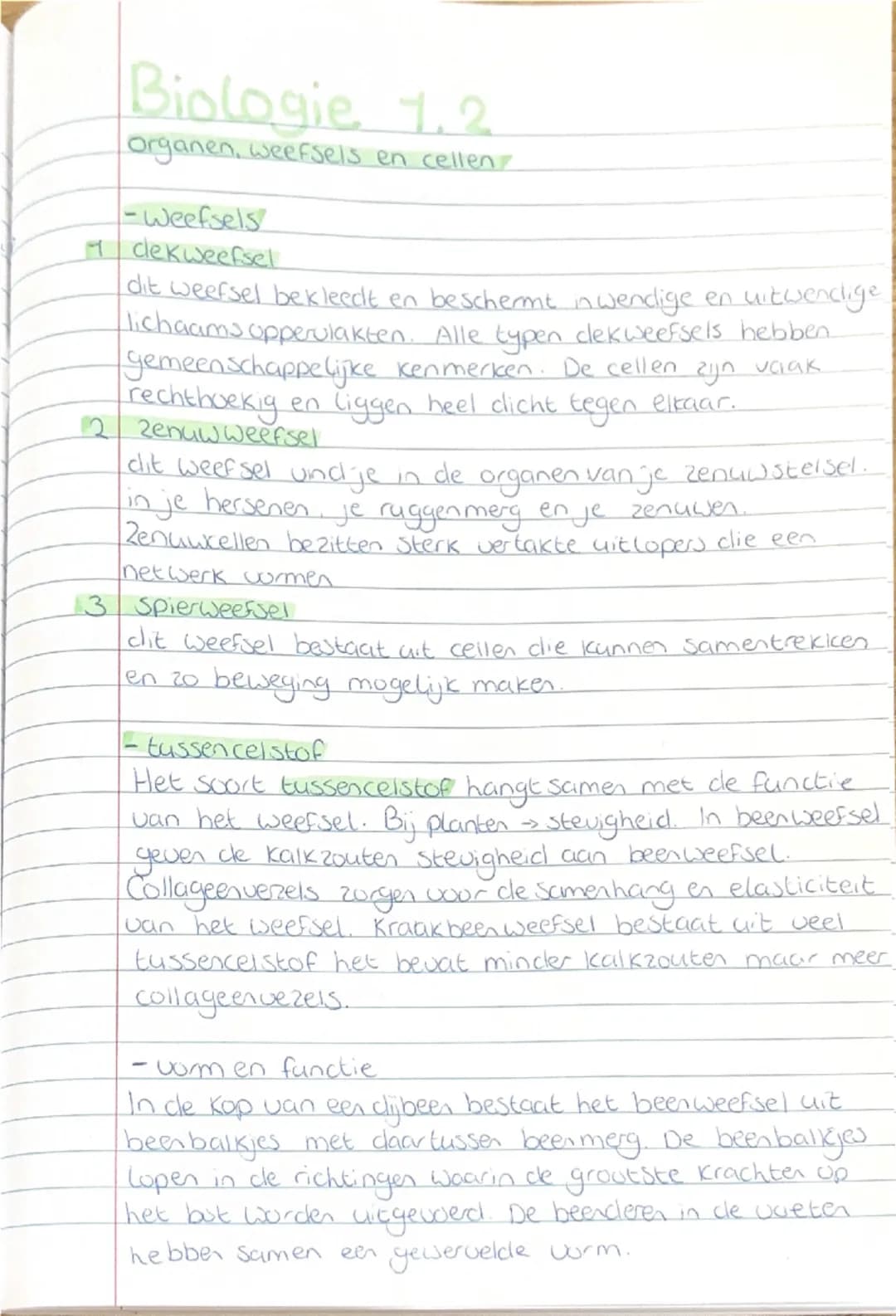 # Biologie 1.2
Organen, weefsels en cellen

-weefsels

1 clekweefsel
dit weefsel bekleedt en beschermt inwendige en uitwenclige
lichaams opp